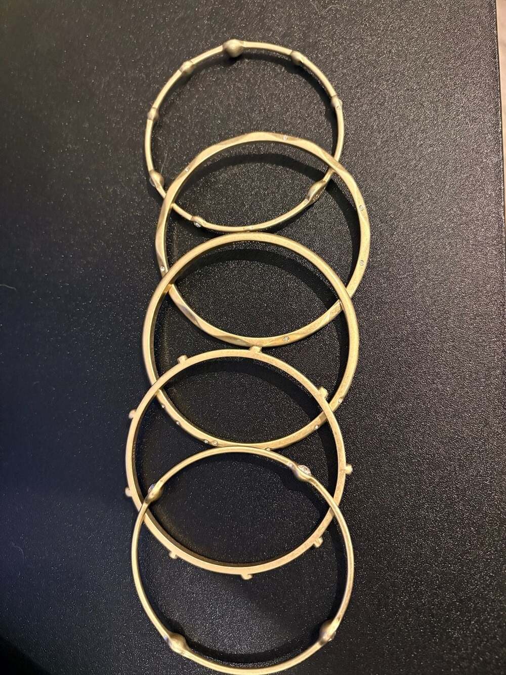 Lia Sophia Gold Tone Multi Bangle Bracelet Set